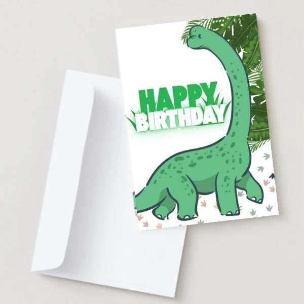 Kids Dinosaur Birthday Card