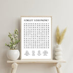 No Phone? Bathroom Wordsearch Print