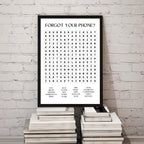 No Phone? Bathroom Wordsearch Print