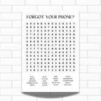 No Phone? Bathroom Wordsearch Print