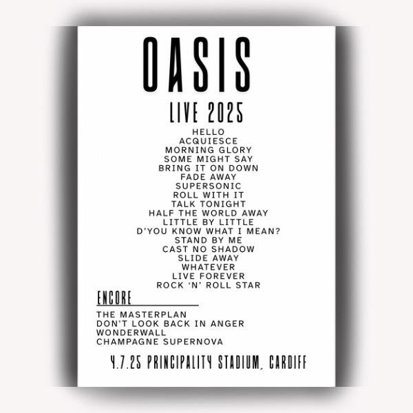 Oasis Live Tour 2025 Print