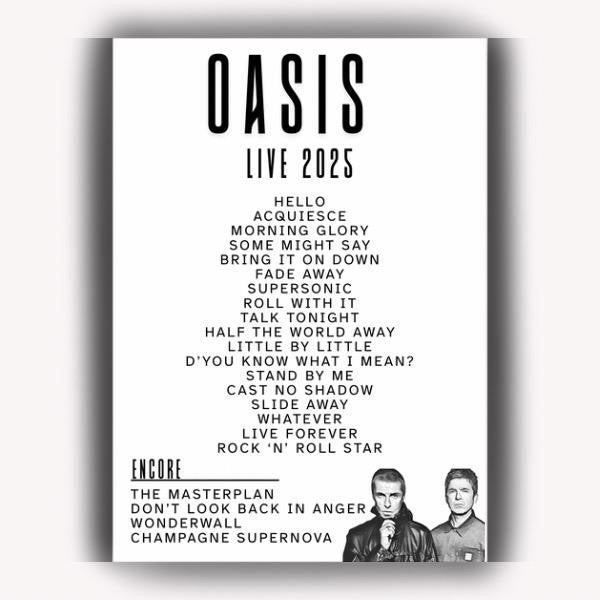 Oasis Live Tour 2025 Print