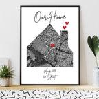 Our Home Personalised Map Print