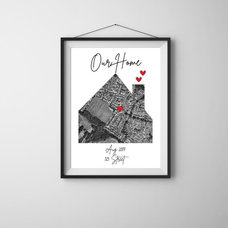 Our Home Personalised Map Print