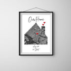 Our Home Personalised Map Print