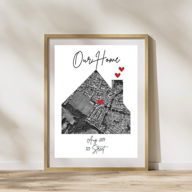 Our Home Personalised Map Print