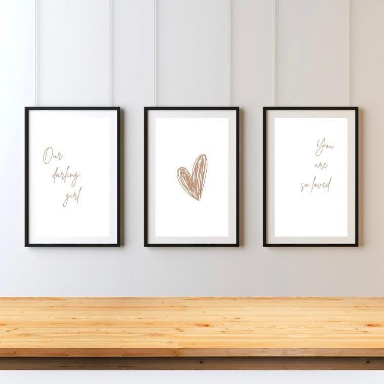 Our Darling Girl Set of 3 Prints