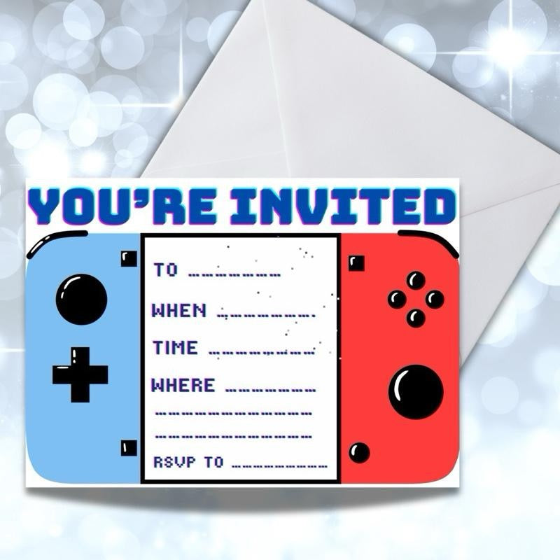 Personalised Gaming Childrens Birthday Invitations