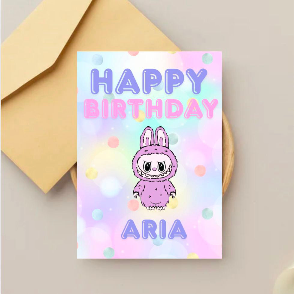 Personalised Labubu Birthday Card