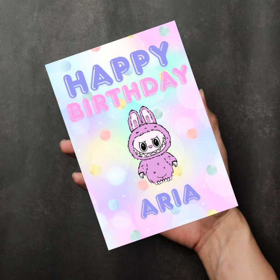 Personalised Labubu Birthday Card