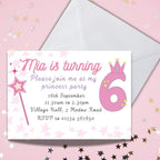 Personalised Princess Party Childrens Invitations