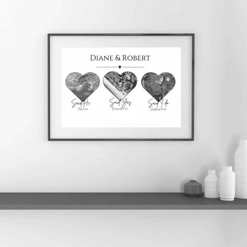 Said HI, Said Yes, Said I Do Personalised Map Print