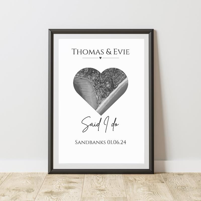 Said I Do Personalised Map Print