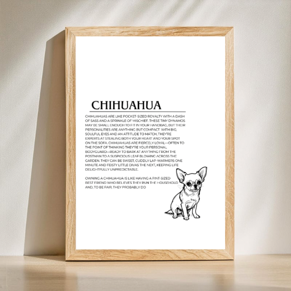 Dog Breed Description Quote Prints