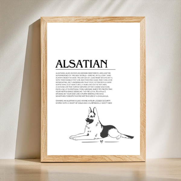Dog Breed Description Quote Prints