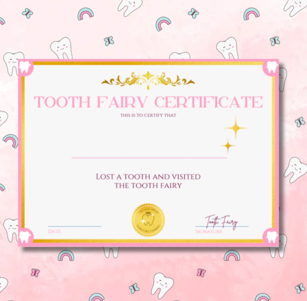 Tooth Fairy Letter & Certificate