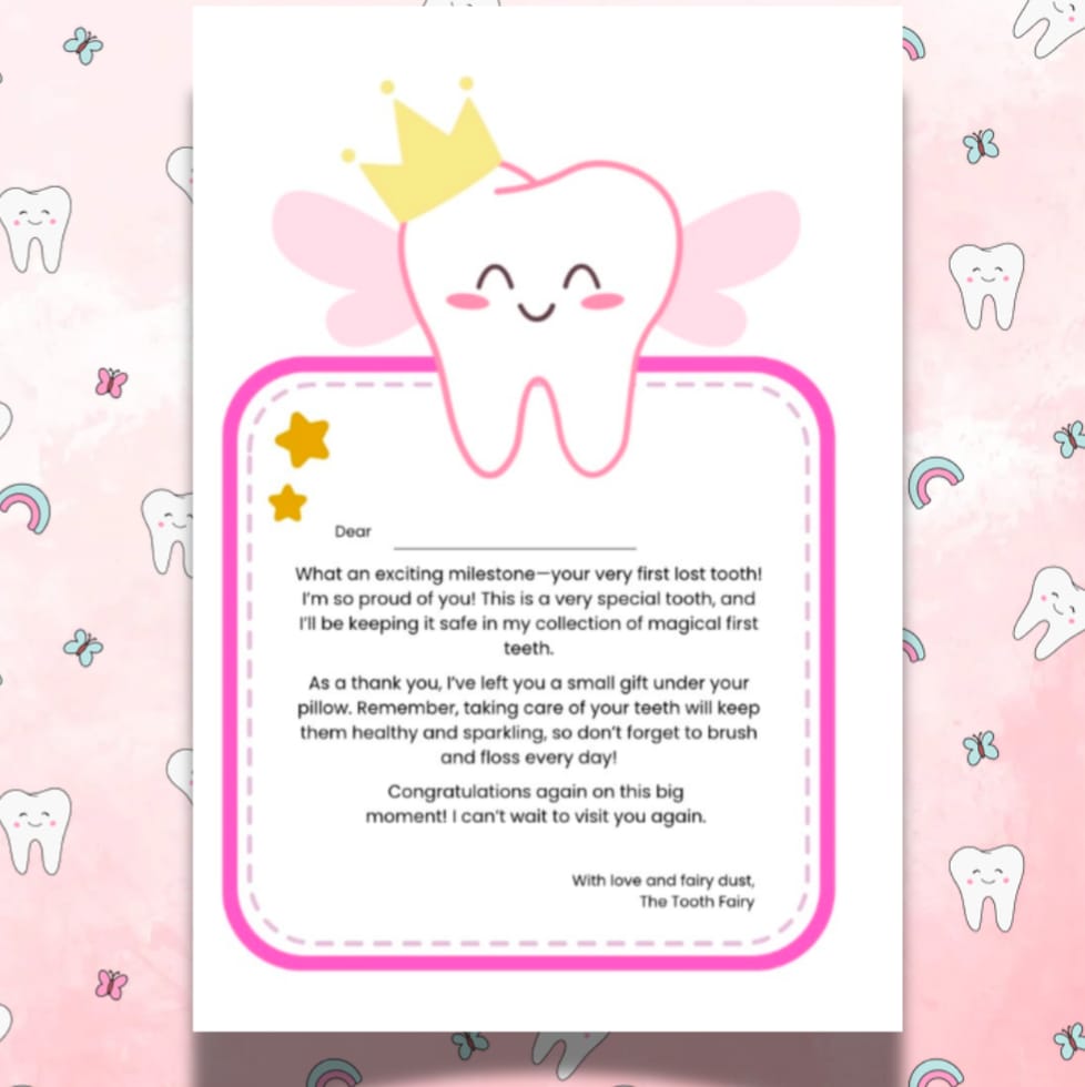Tooth Fairy Letter & Certificate