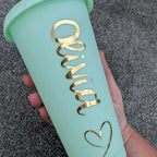 Personalised Named Tumbler Cup With Straw