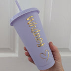 Personalised Named Tumbler Cup With Straw
