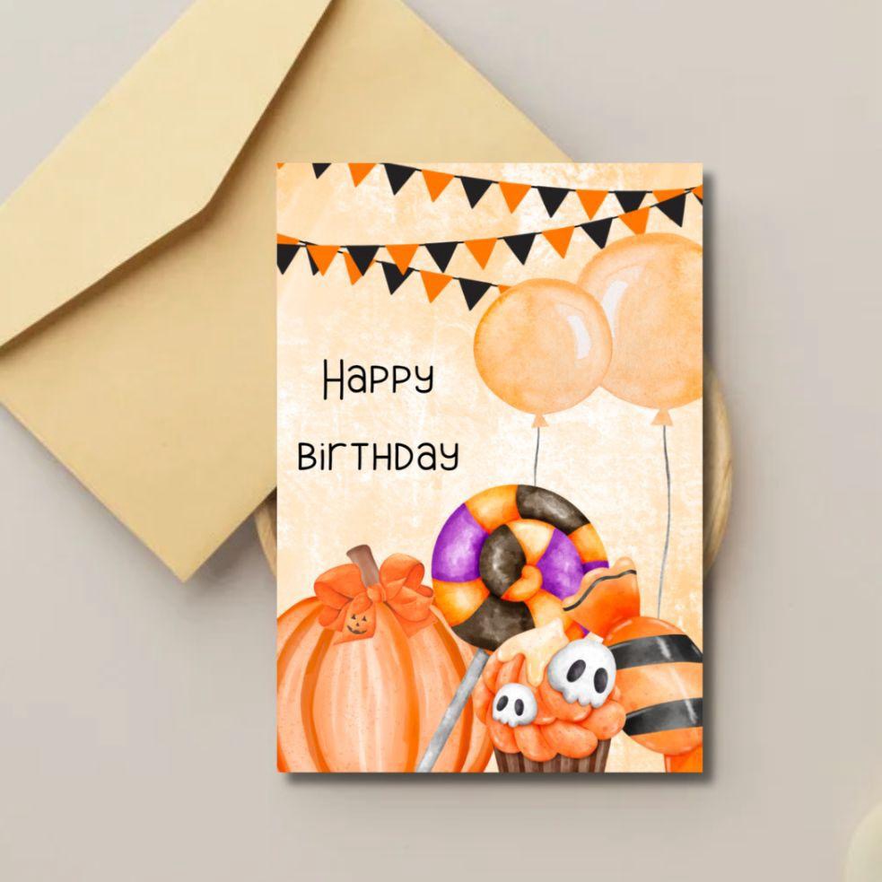 Happy Halloween Birthday Card