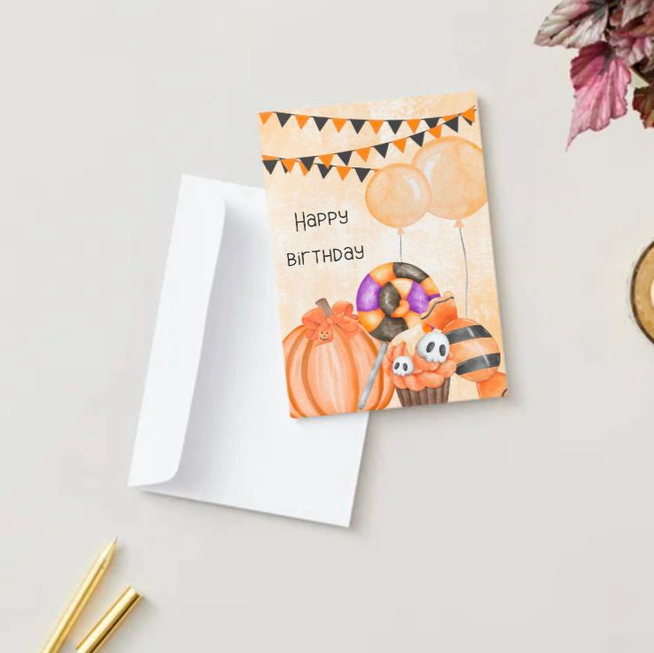 Happy Halloween Birthday Card