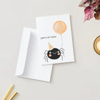 Cute Spider Happy Birthday Halloween Card