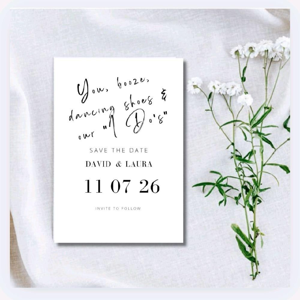 You, Booze & Dancing Shoes Save the Date Card