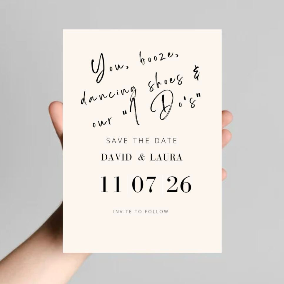 You, Booze & Dancing Shoes Save the Date Card