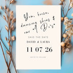 You, Booze & Dancing Shoes Save the Date Card
