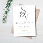 Initial Black and White Save the Date Cards
