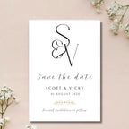 Initial Black and White Save the Date Cards