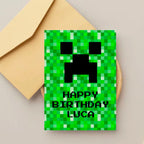 Personalised Happy Birthday Minecraft Birthday Card