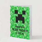 Personalised Happy Birthday Minecraft Birthday Card