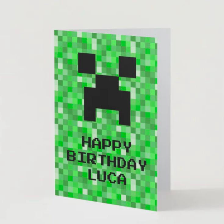 Personalised Happy Birthday Minecraft Birthday Card
