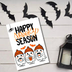 Happy Spooky Season Halloween Card – Cute Ghosts with Pumpkin Spice