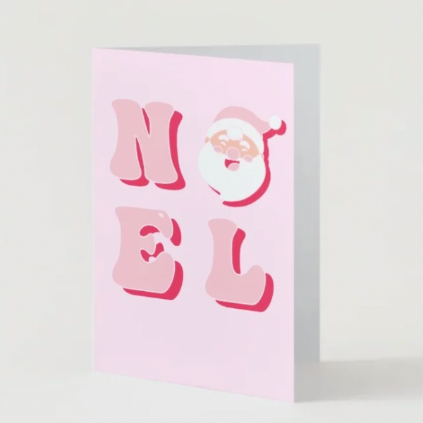 Pack of 12 Pink Christmas Cards