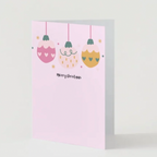 Pack of 12 Pink Christmas Cards