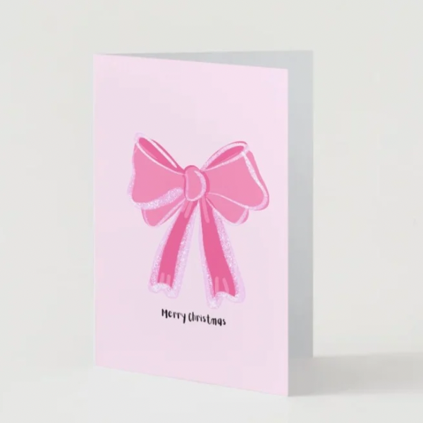 Pack of 12 Pink Christmas Cards