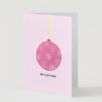 Pack of 12 Pink Christmas Cards