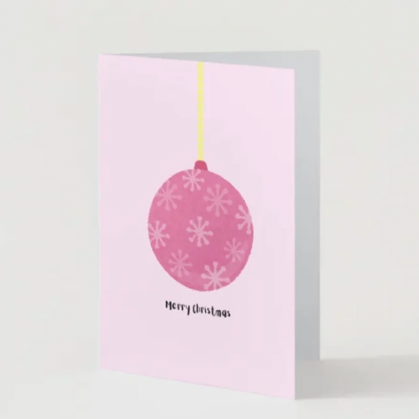 Pack of 12 Pink Christmas Cards