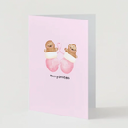 Pack of 12 Pink Christmas Cards