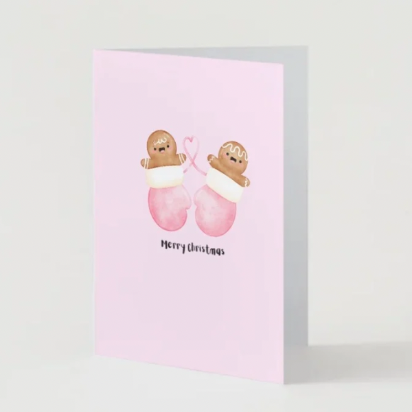 Pack of 12 Pink Christmas Cards