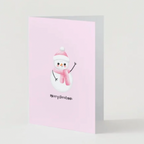 Pack of 12 Pink Christmas Cards