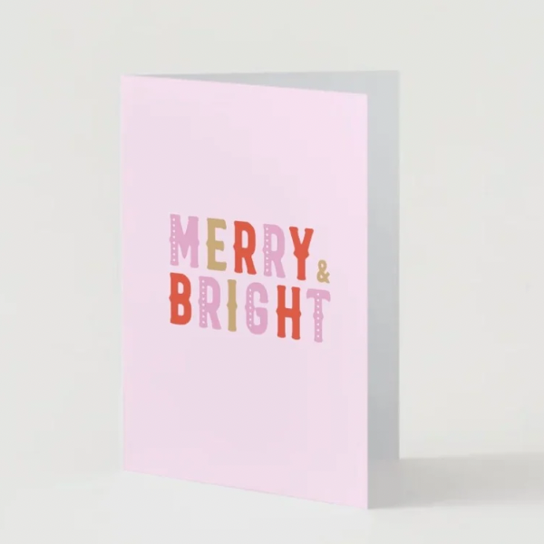 Pack of 12 Pink Christmas Cards