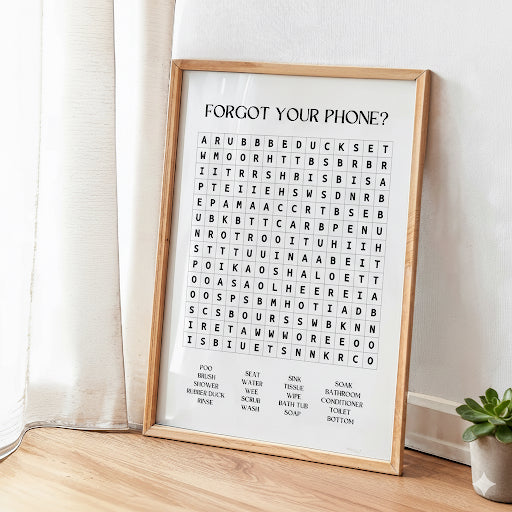 No Phone? Bathroom Wordsearch Print
