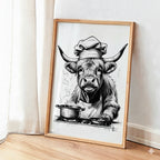 Highland Cow Cooking Print