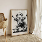 Highland Cow Cooking Print