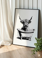 Highland Cow Having A Bath