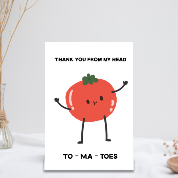 Funny Tomato Thank You Card | Cute Pun Thank You Card