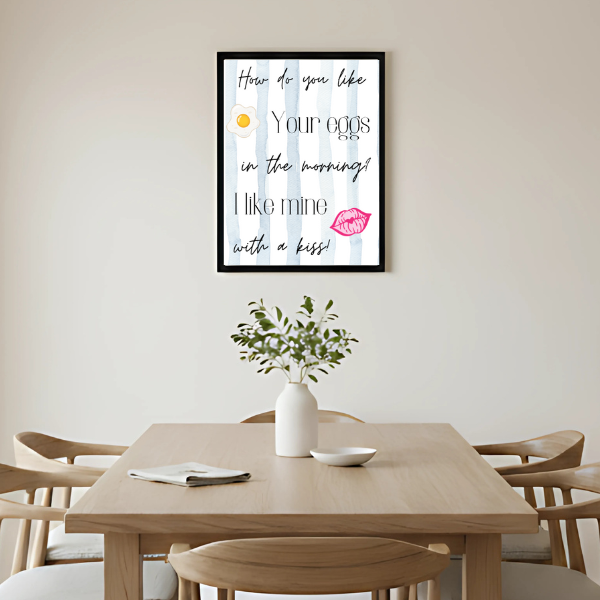 How Do You Like Your Eggs Kitchen Print | Funny Breakfast Quote Wall Art | A4 A3